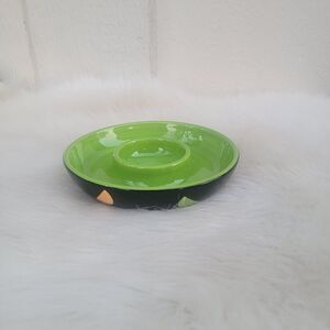 Crate and Barrel Small Ceramic Lime Print Margarita Rim Salter Multi Colored